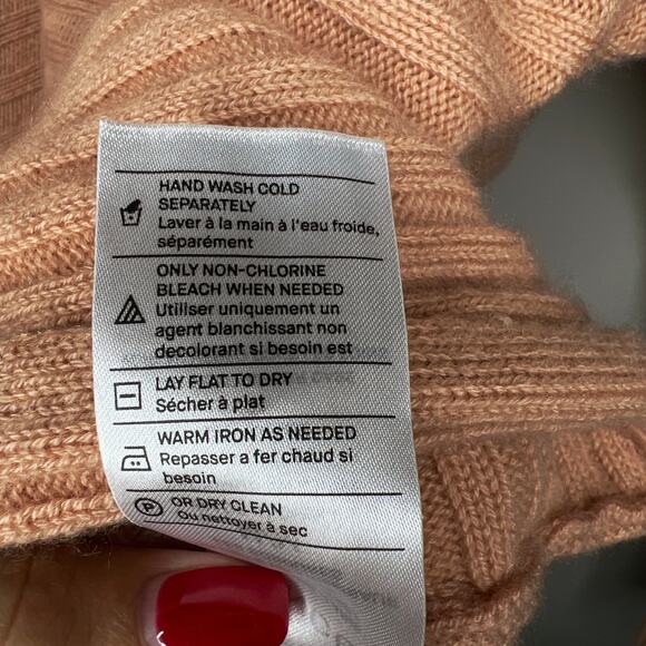 Vince Wool Cashmere Open Tie Back Ribbed Bateau Sweater Size Small Soft Classic - Picture 9 of 9